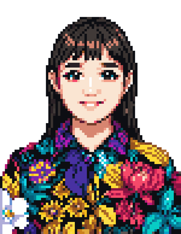 像素風傳統服飾人像